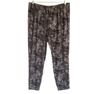 Sonoma Gray Floral Tie Dye Joggers Womens Size XL Pull On Soft Knit Lounge Pants